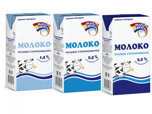 Государственное предприятие «Мозырские молочные продукты»: молоко стерилизованное 1,5%, 2,5%, 3,2%